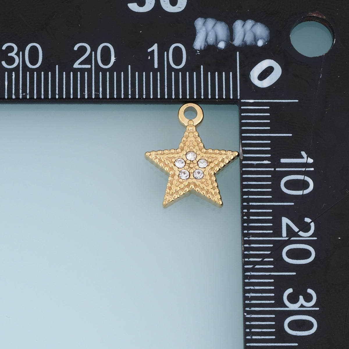 Beaded Star Pendant,14K Gold Sparkling Crystal Star Charm DIY Charm for Necklace Bracelet Making