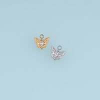 Openwork Butterfly Pendant,14K Gold Silver Crystal Wing Charm DIY Charm for Necklace Bracelet Making