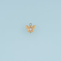 Openwork Butterfly Pendant,14K Gold Silver Crystal Wing Charm DIY Charm for Necklace Bracelet Making