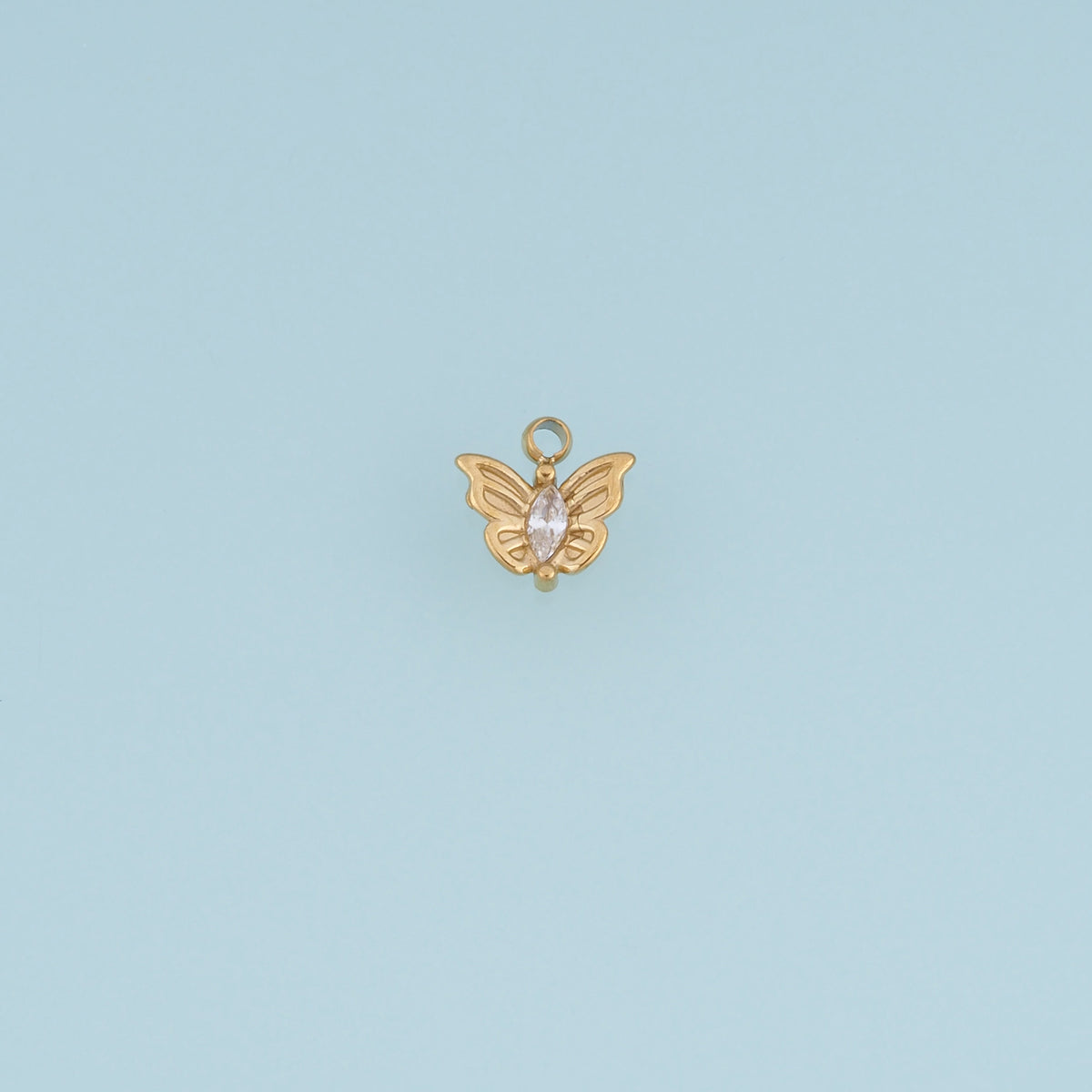 Openwork Butterfly Pendant,14K Gold Silver Crystal Wing Charm DIY Charm for Necklace Bracelet Making