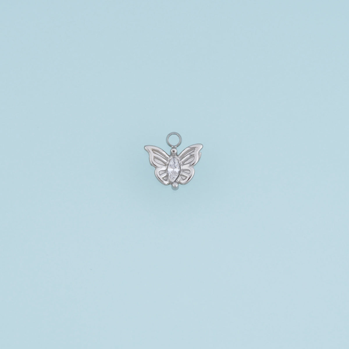 Openwork Butterfly Pendant,14K Gold Silver Crystal Wing Charm DIY Charm for Necklace Bracelet Making