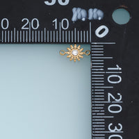 Sunburst Crystal Connector,14K Gold Silver Radiant Sun Charm DIY Connector for Necklace Bracelet Making