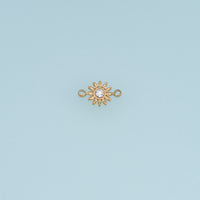 Sunburst Crystal Connector,14K Gold Silver Radiant Sun Charm DIY Connector for Necklace Bracelet Making