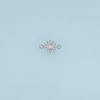 Sunburst Crystal Connector,14K Gold Silver Radiant Sun Charm DIY Connector for Necklace Bracelet Making