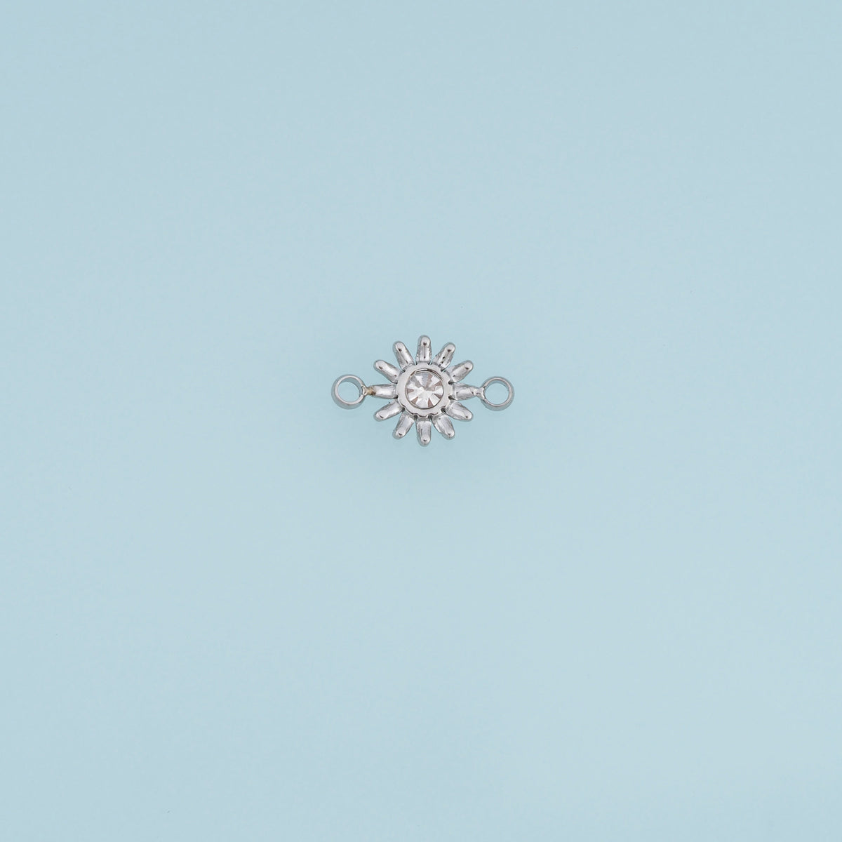 Sunburst Crystal Connector,14K Gold Silver Radiant Sun Charm DIY Connector for Necklace Bracelet Making