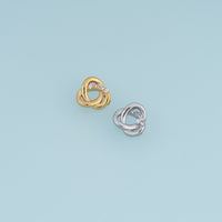 Interlocking Circle Pendant,14K Gold Silver Crystal Twisted Double Ring Charm DIY Charm for Necklace Bracelet Making