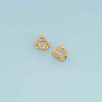 Interlocking Circle Pendant,14K Gold Silver Crystal Twisted Double Ring Charm DIY Charm for Necklace Bracelet Making