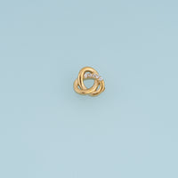 Interlocking Circle Pendant,14K Gold Silver Crystal Twisted Double Ring Charm DIY Charm for Necklace Bracelet Making