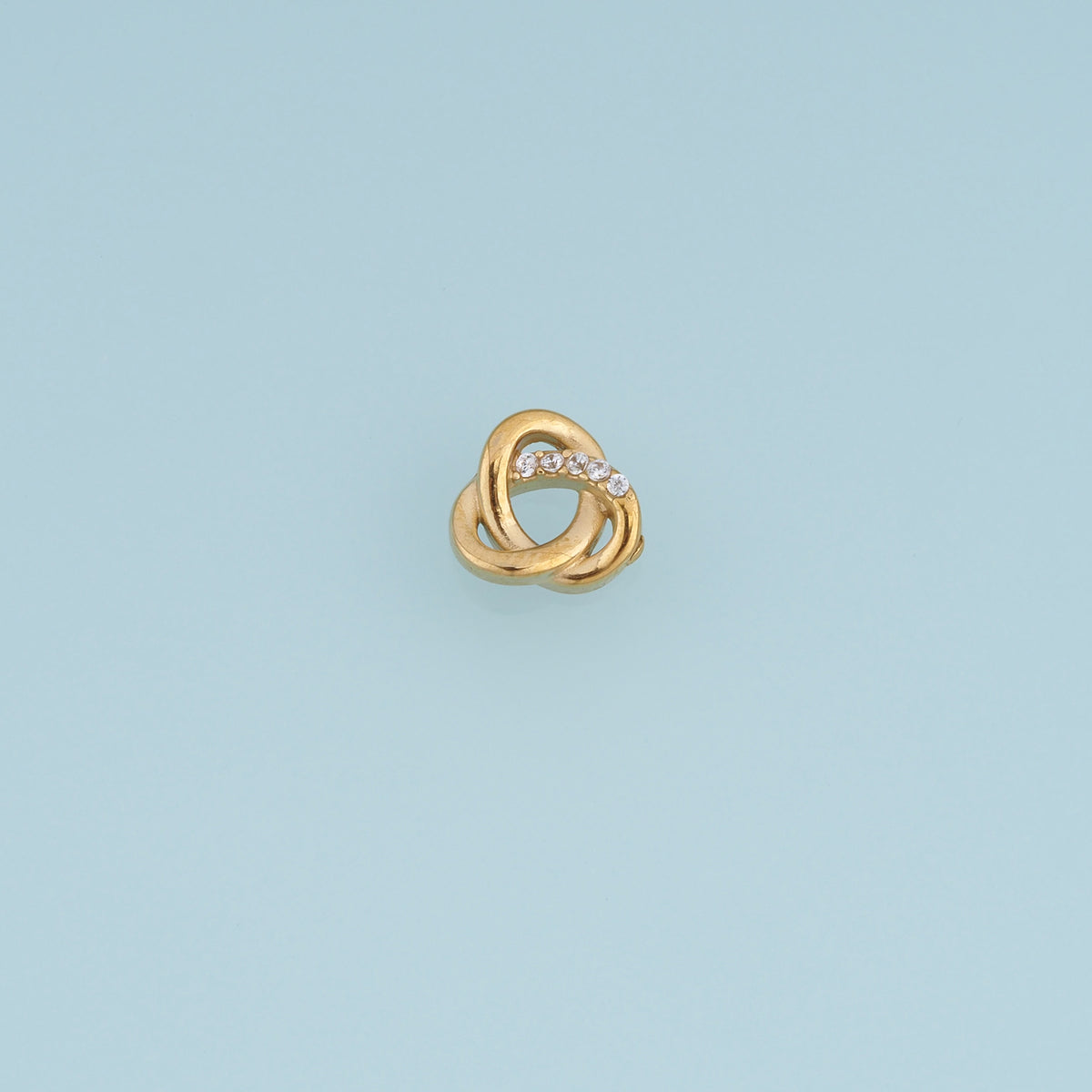 Interlocking Circle Pendant,14K Gold Silver Crystal Twisted Double Ring Charm DIY Charm for Necklace Bracelet Making