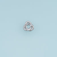 Interlocking Circle Pendant,14K Gold Silver Crystal Twisted Double Ring Charm DIY Charm for Necklace Bracelet Making
