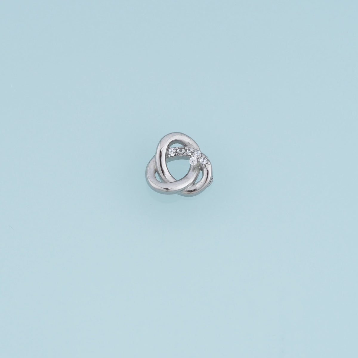 Interlocking Circle Pendant,14K Gold Silver Crystal Twisted Double Ring Charm DIY Charm for Necklace Bracelet Making