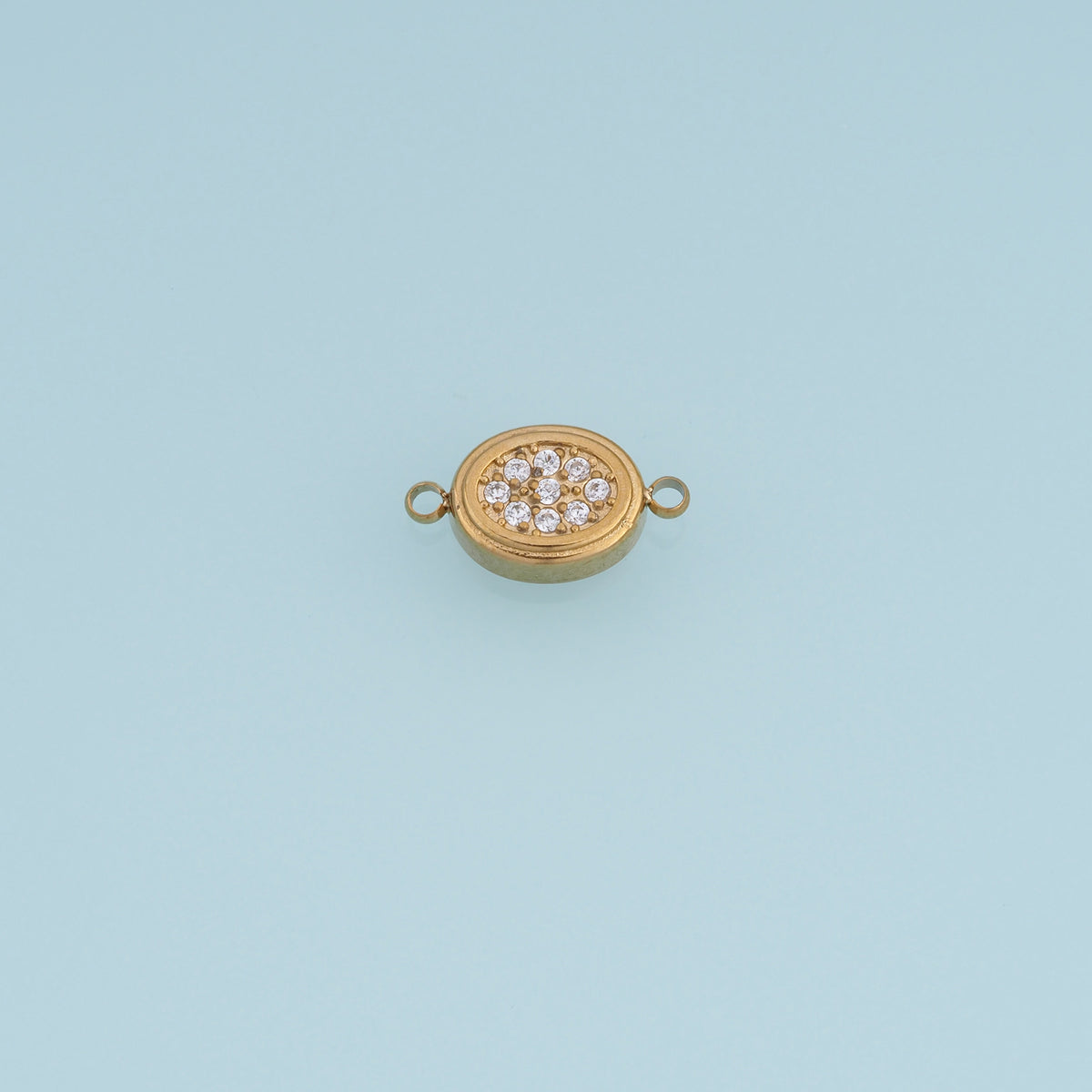 Oval Crystal Connector,14K Gold Silver Sparkling Rhinestone Charm DIY Connector for Necklace Bracelet Making
