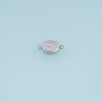 Oval Crystal Connector,14K Gold Silver Sparkling Rhinestone Charm DIY Connector for Necklace Bracelet Making