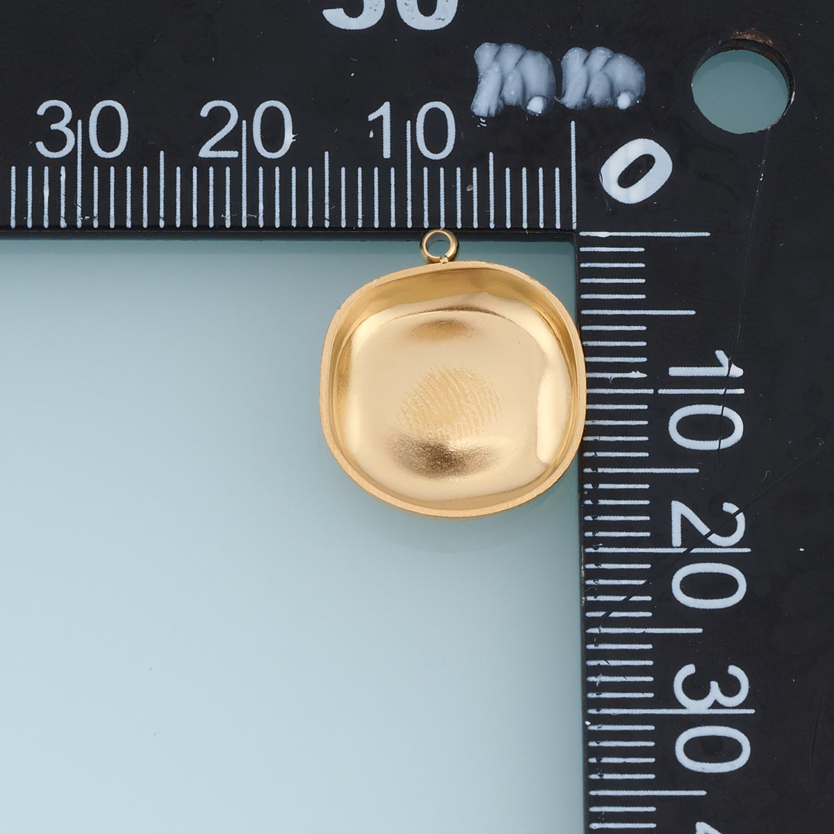 Rounded Square Hollow Pendant,14K Gold Platinum Concave Metal Charm for Necklace Bracelet Jewelry Making