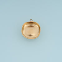 Rounded Square Hollow Pendant,14K Gold Platinum Concave Metal Charm for Necklace Bracelet Jewelry Making