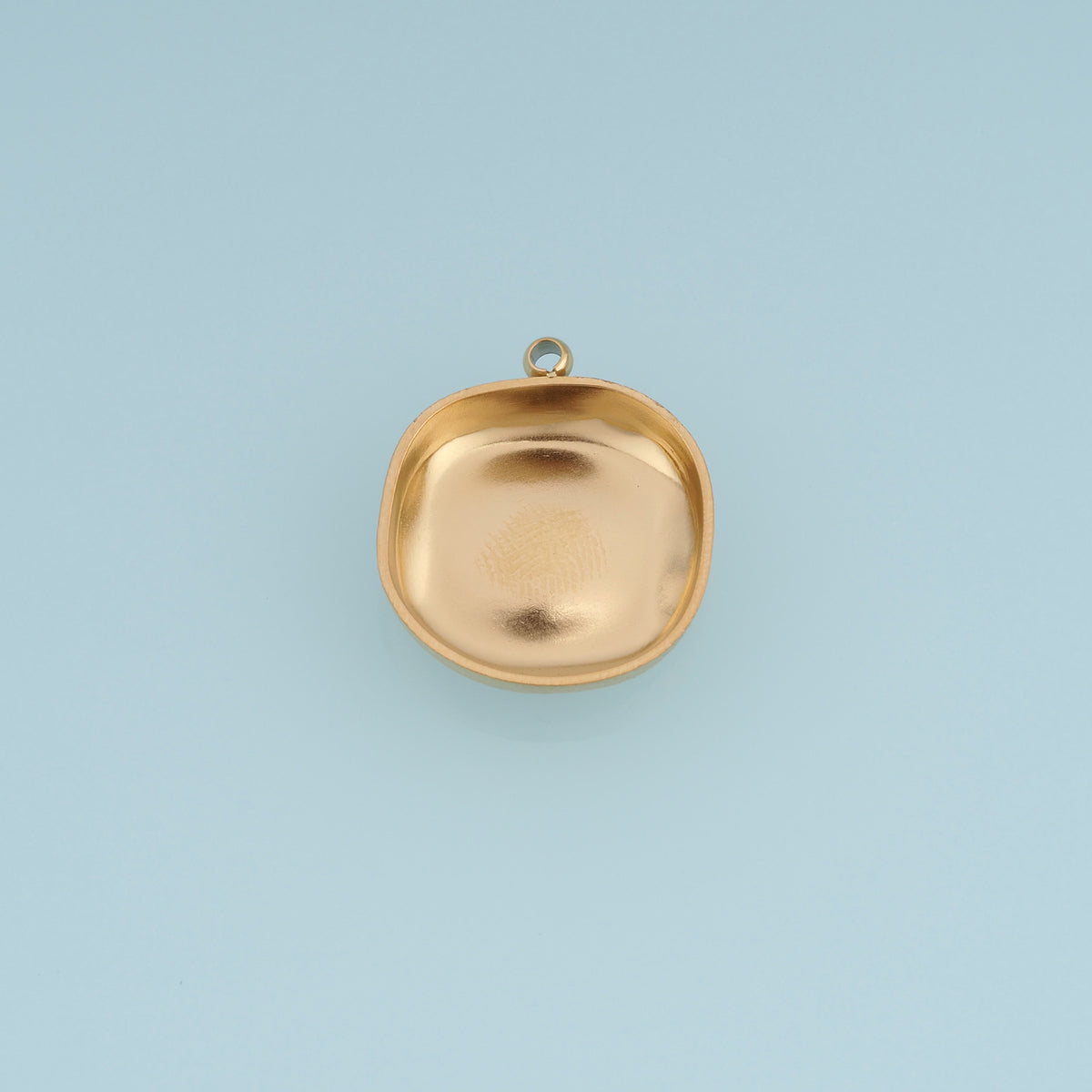 Rounded Square Hollow Pendant,14K Gold Platinum Concave Metal Charm for Necklace Bracelet Jewelry Making