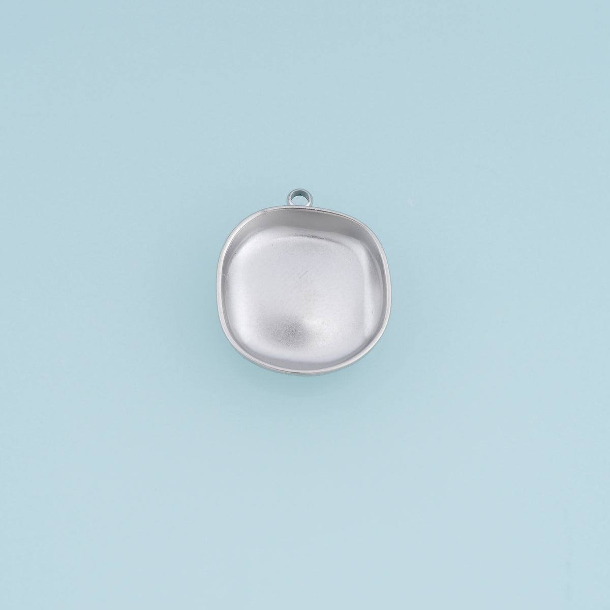 Rounded Square Hollow Pendant,14K Gold Platinum Concave Metal Charm for Necklace Bracelet Jewelry Making