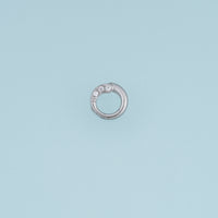 Open Circle Crystal Pendant,14K Gold Silver Sparkling Rhinestone Ring Charm DIY Charm for Necklace Bracelet Making