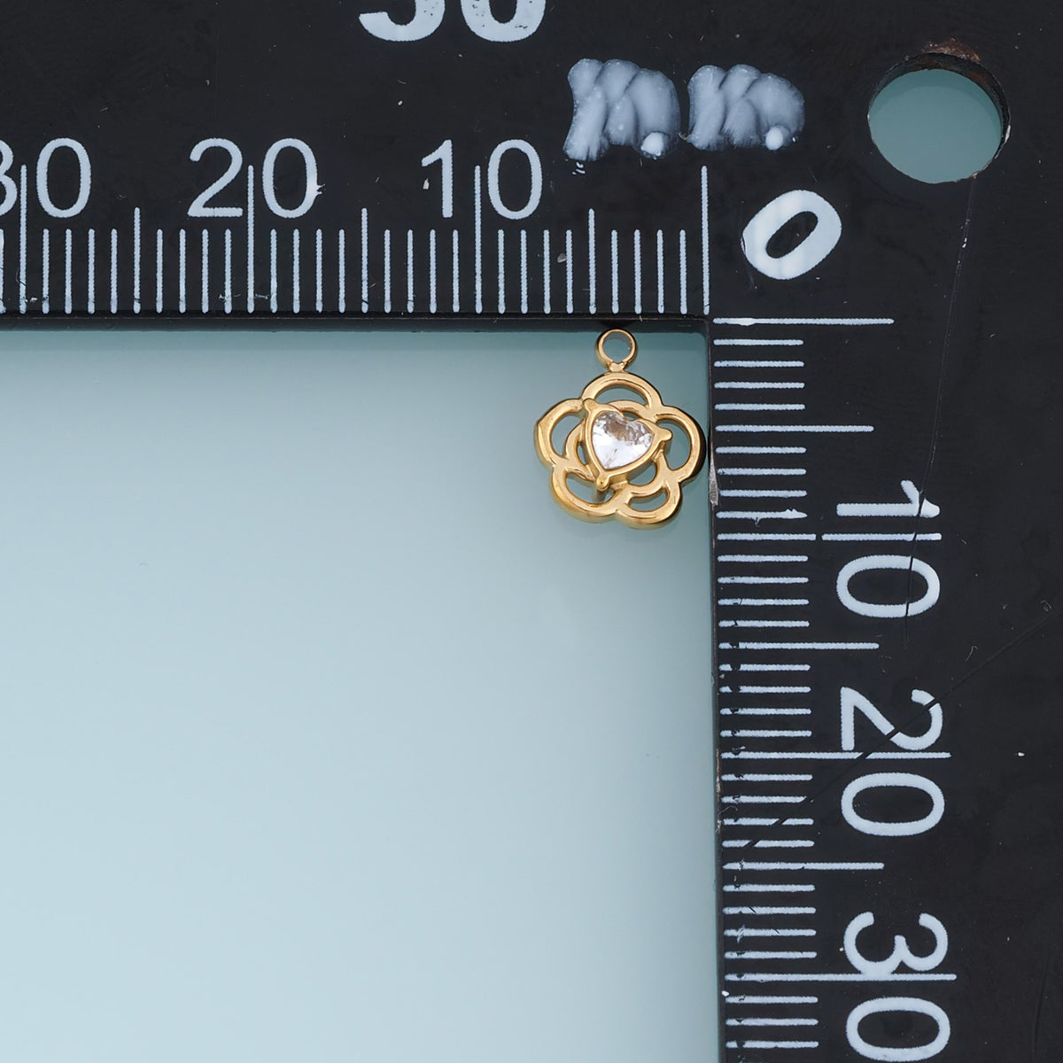 Openwork Flower Heart Pendant,14K Gold Silver Crystal Floral Charm DIY Charm for Necklace Bracelet Making