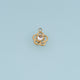 Openwork Flower Heart Pendant,14K Gold Silver Crystal Floral Charm DIY Charm for Necklace Bracelet Making
