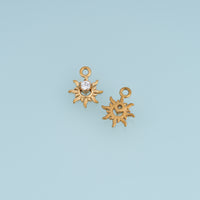Sun Moon Crystal Pendant,14K Gold Silver Celestial Sunburst Charm DIY Charm for Necklace Bracelet Making