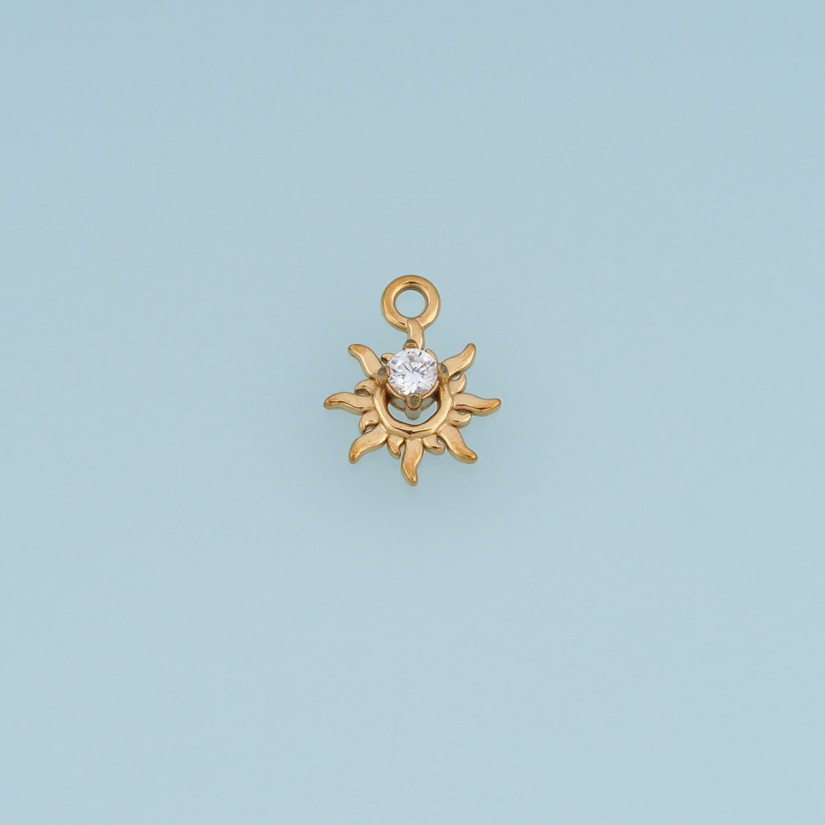 Sun Moon Crystal Pendant,14K Gold Silver Celestial Sunburst Charm DIY Charm for Necklace Bracelet Making
