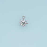 Sun Moon Crystal Pendant,14K Gold Silver Celestial Sunburst Charm DIY Charm for Necklace Bracelet Making