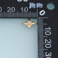 Four Point Star Crystal Connector,14K Gold Silver Geometric Star Charm DIY Connector for Necklace Bracelet Making
