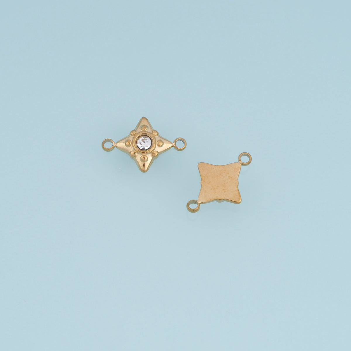 Four Point Star Crystal Connector,14K Gold Silver Geometric Star Charm DIY Connector for Necklace Bracelet Making