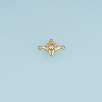 Four Point Star Crystal Connector,14K Gold Silver Geometric Star Charm DIY Connector for Necklace Bracelet Making