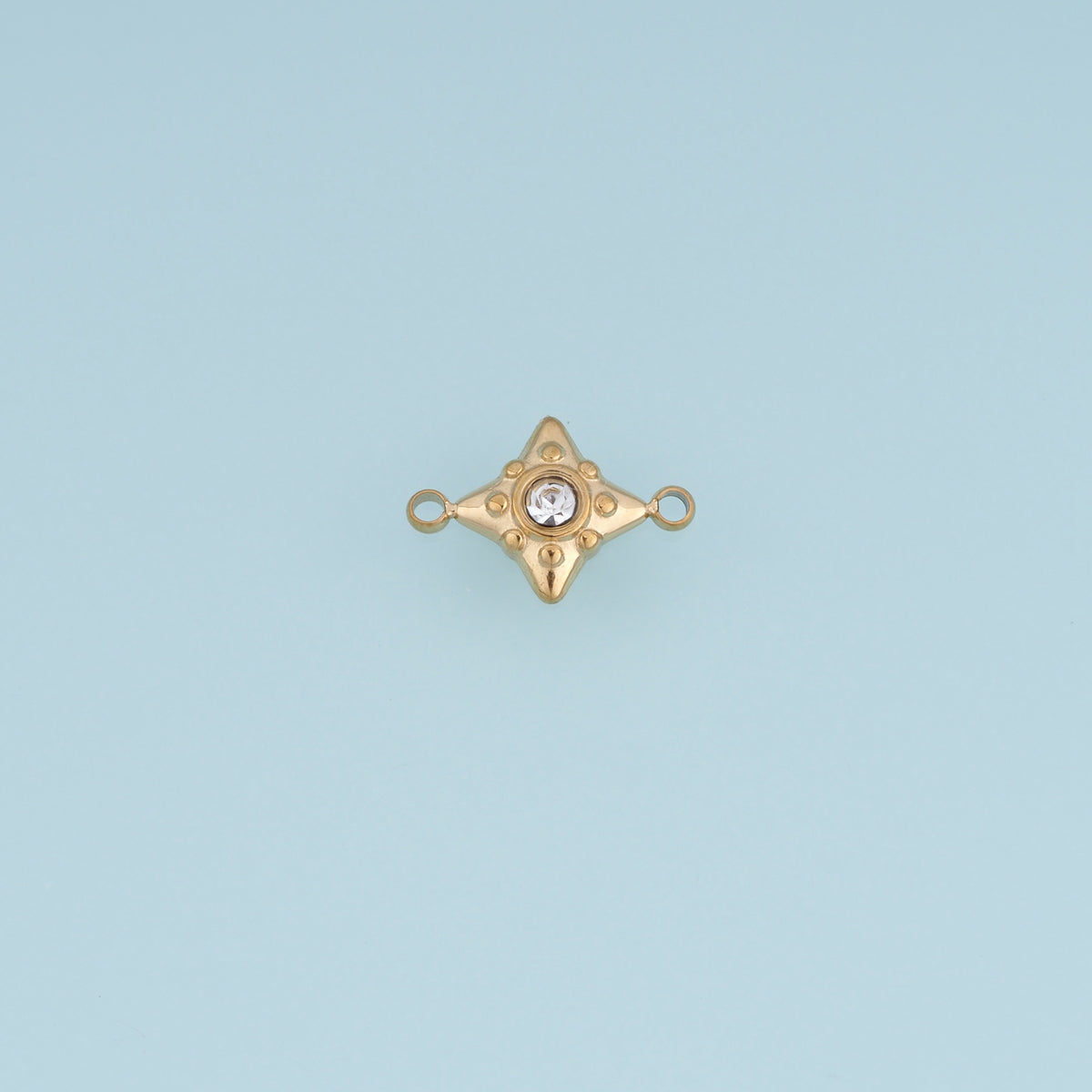 Four Point Star Crystal Connector,14K Gold Silver Geometric Star Charm DIY Connector for Necklace Bracelet Making