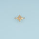 Four Point Star Crystal Connector,14K Gold Silver Geometric Star Charm DIY Connector for Necklace Bracelet Making