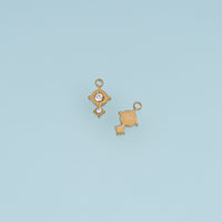 Vintage Crystal Drop Pendant,14K Gold Four Point Star Charm DIY Charm for Necklace Bracelet Making