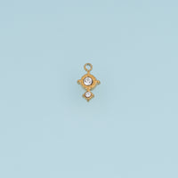 Vintage Crystal Drop Pendant,14K Gold Four Point Star Charm DIY Charm for Necklace Bracelet Making