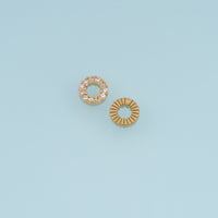 Open Circle Crystal Pendant,14K Gold Silver Beaded Rhinestone Ring Charm DIY Charm for Necklace Bracelet Making