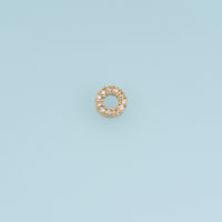 Open Circle Crystal Pendant,14K Gold Silver Beaded Rhinestone Ring Charm DIY Charm for Necklace Bracelet Making