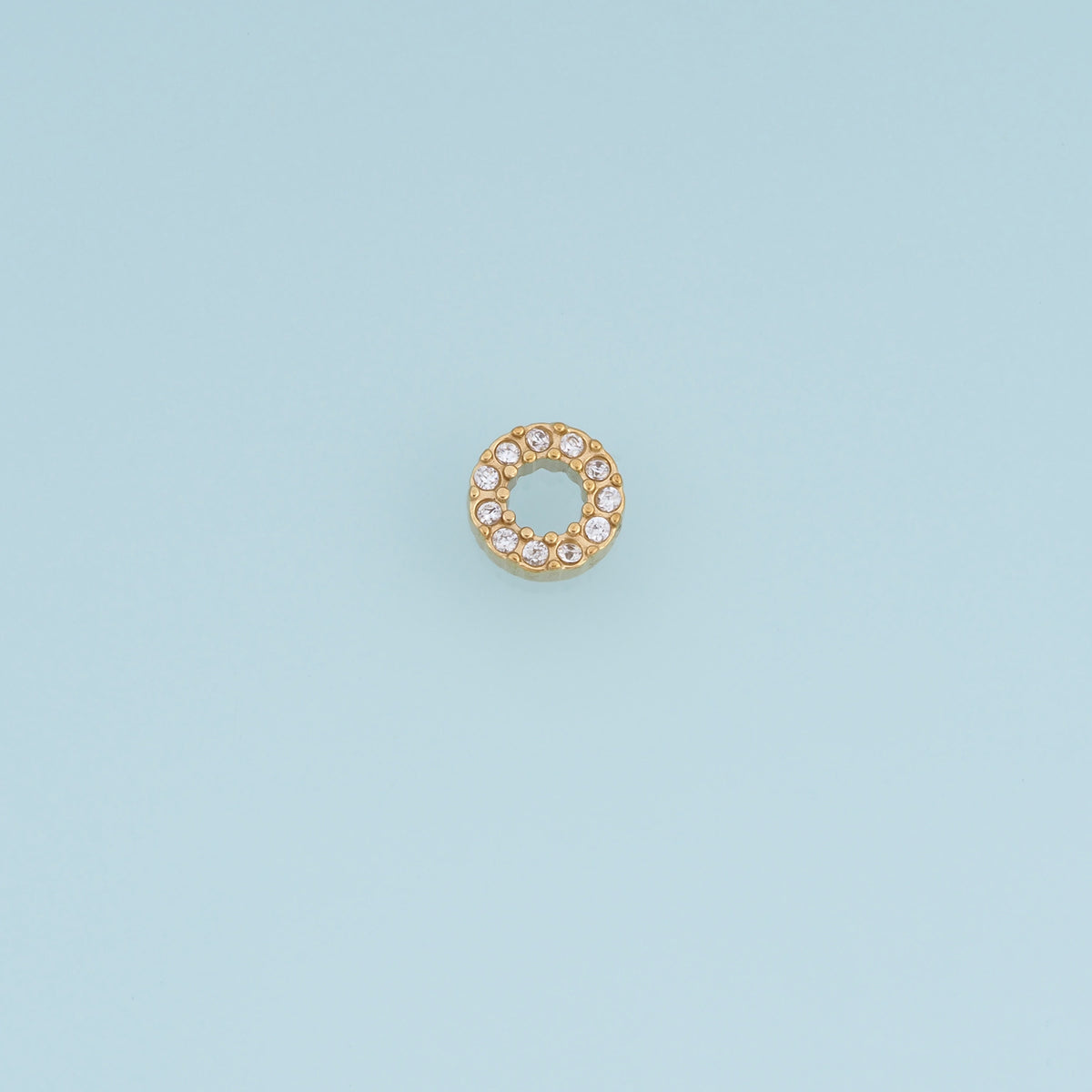 Open Circle Crystal Pendant,14K Gold Silver Beaded Rhinestone Ring Charm DIY Charm for Necklace Bracelet Making