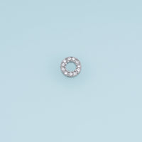 Open Circle Crystal Pendant,14K Gold Silver Beaded Rhinestone Ring Charm DIY Charm for Necklace Bracelet Making