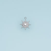 Radiant Sunburst Crystal Pendant,14K Gold Silver Celestial Sun Charm DIY Charm for Necklace Bracelet Making