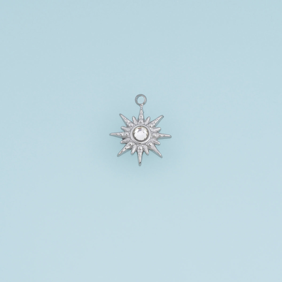 Radiant Sunburst Crystal Pendant,14K Gold Silver Celestial Sun Charm DIY Charm for Necklace Bracelet Making