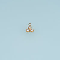 Three Stone Crystal Pendant,14K Gold Silver Geometric Triangle Charm DIY Charm for Necklace Bracelet Making