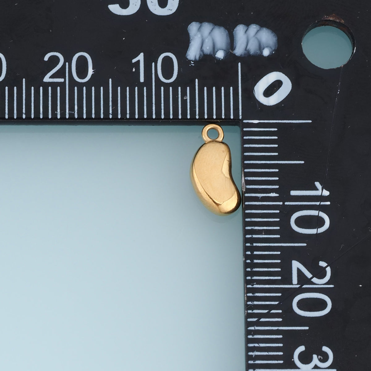 Irregular Bean Pendant,14K Gold Silver Puffy Organic Shape Charm DIY Charm for Necklace Bracelet Making