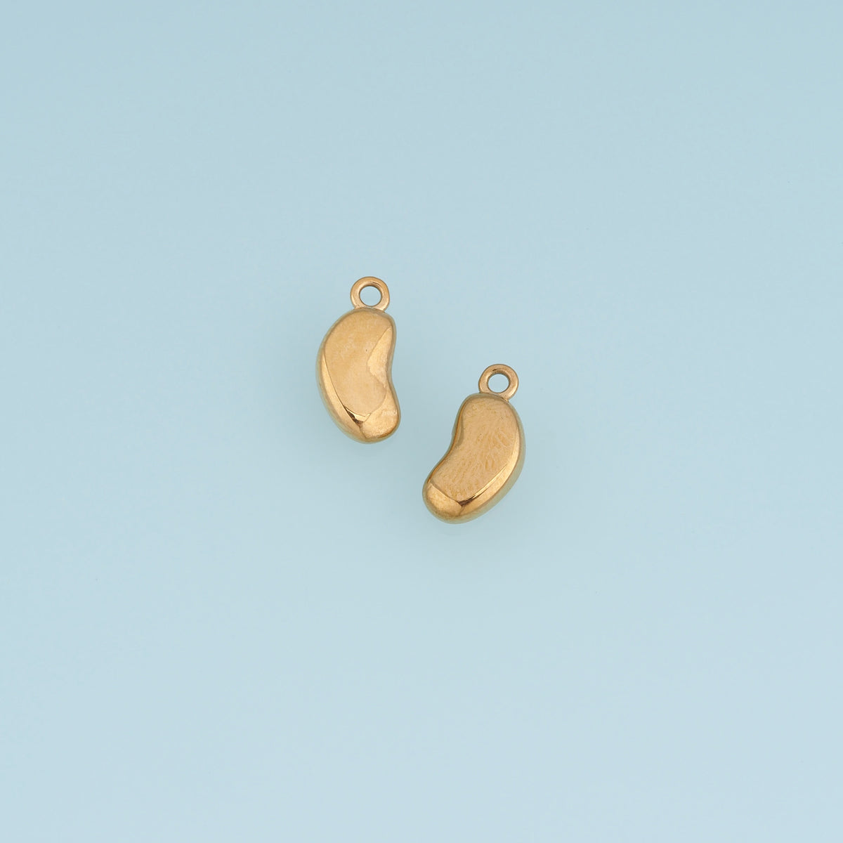 Irregular Bean Pendant,14K Gold Silver Puffy Organic Shape Charm DIY Charm for Necklace Bracelet Making