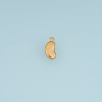 Irregular Bean Pendant,14K Gold Silver Puffy Organic Shape Charm DIY Charm for Necklace Bracelet Making
