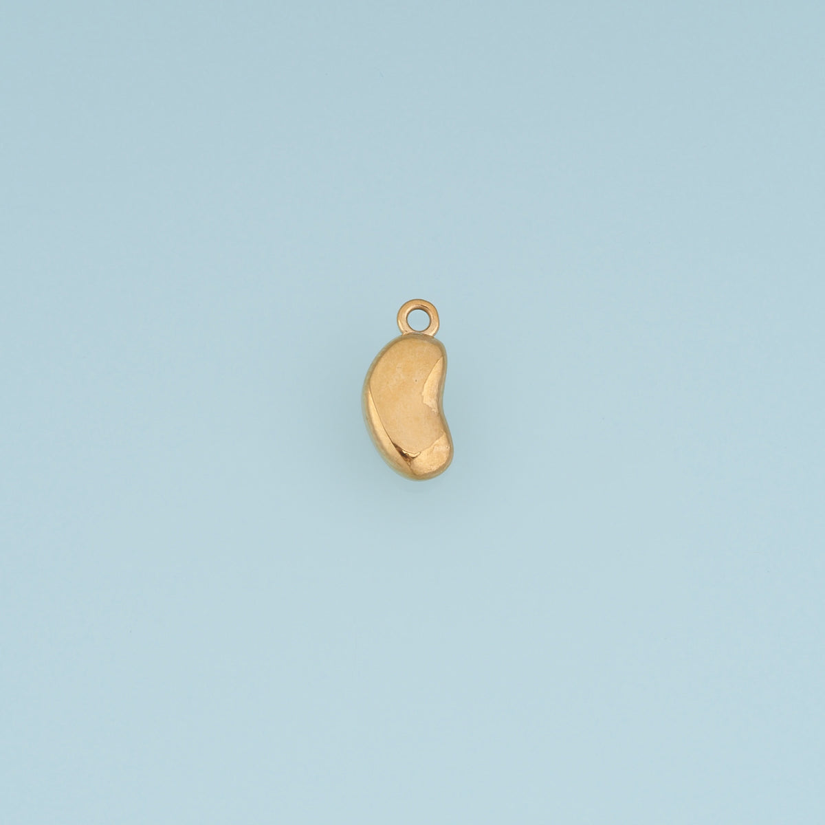 Irregular Bean Pendant,14K Gold Silver Puffy Organic Shape Charm DIY Charm for Necklace Bracelet Making