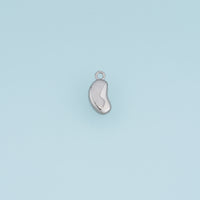 Irregular Bean Pendant,14K Gold Silver Puffy Organic Shape Charm DIY Charm for Necklace Bracelet Making