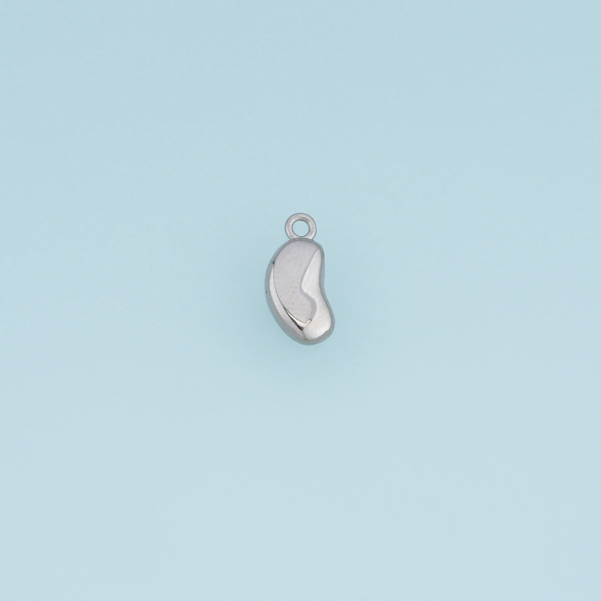 Irregular Bean Pendant,14K Gold Silver Puffy Organic Shape Charm DIY Charm for Necklace Bracelet Making