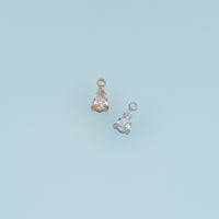 Faceted Teardrop Crystal Pendant,14K Gold Silver Clear Stone Charm DIY Charm for Necklace Bracelet Making