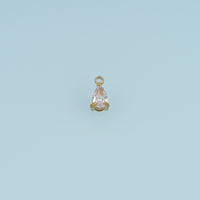Faceted Teardrop Crystal Pendant,14K Gold Silver Clear Stone Charm DIY Charm for Necklace Bracelet Making
