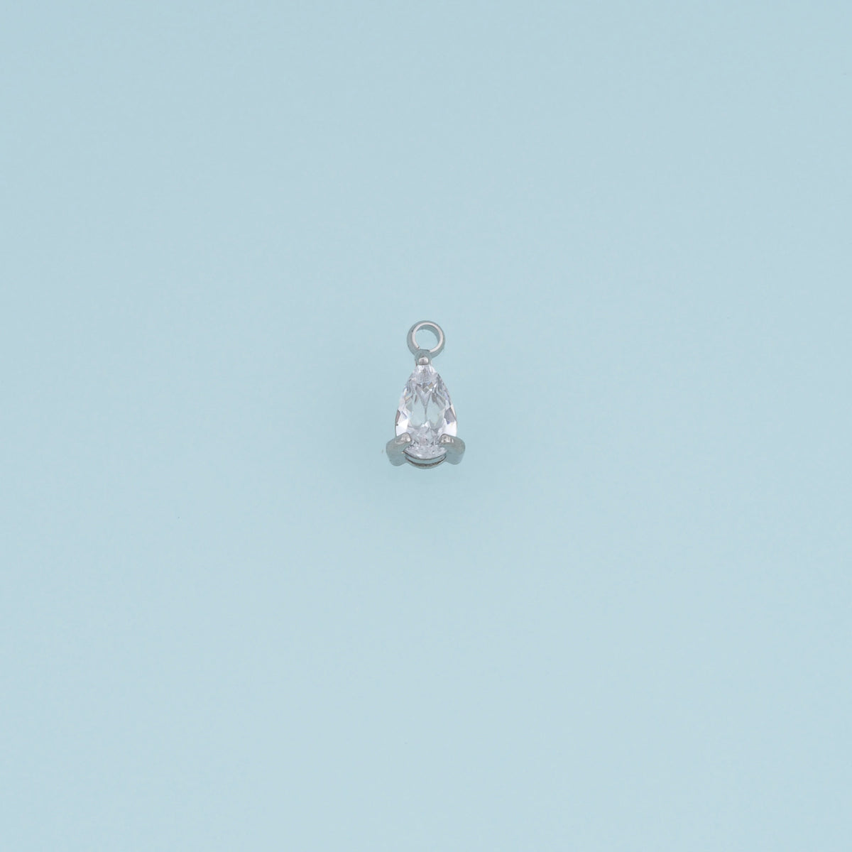 Faceted Teardrop Crystal Pendant,14K Gold Silver Clear Stone Charm DIY Charm for Necklace Bracelet Making